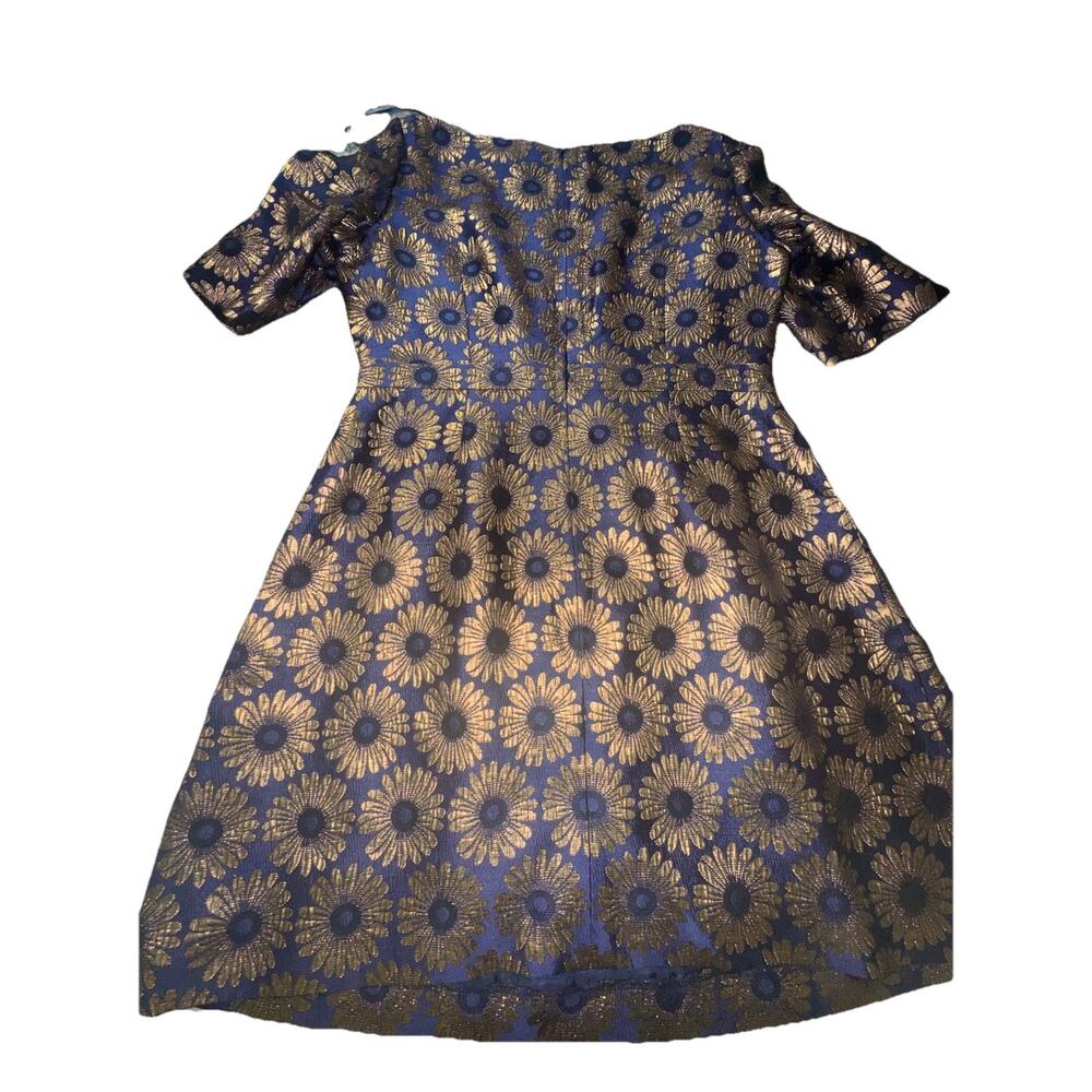 Boden Metallic Gold Floral Brocade Mini Dress - Picture 4 of 4